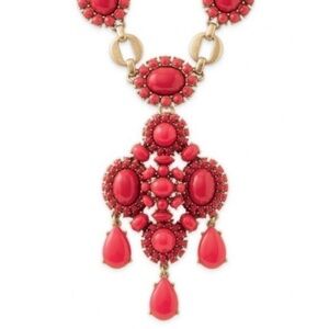 💜 Stella & Dot Sardinia Vibrant Red Statement Necklace